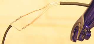 [Schmidt 3 mm coaxial cable soldered to a 2 mm coaxial cable]